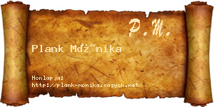 Plank Mónika névjegykártya